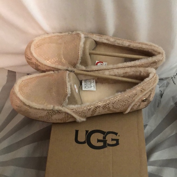 ugg hailey metallic snake loafer